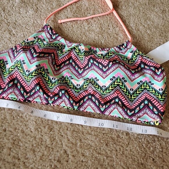 NWT Zumiez Trillium NWT neon print bikini top - Picture 11 of 14